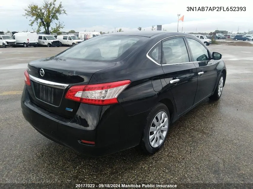 3N1AB7AP2FL652393 2015 Nissan Sentra 1.8 Sl