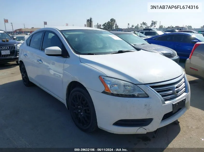 2015 Nissan Sentra Sv VIN: 3N1AB7AP6FL674316 Lot: 39632186