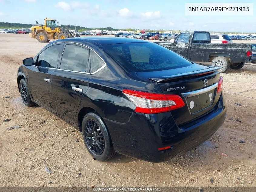 2015 Nissan Sentra S VIN: 3N1AB7AP9FY271935 Lot: 39632242