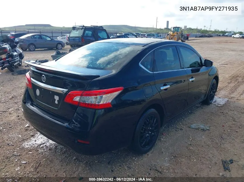 2015 Nissan Sentra S VIN: 3N1AB7AP9FY271935 Lot: 39632242