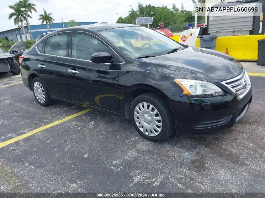 2015 Nissan Sentra Fe+ S/S/Sl/Sr/Sv VIN: 3N1AB7AP9FL660698 Lot: 39825955