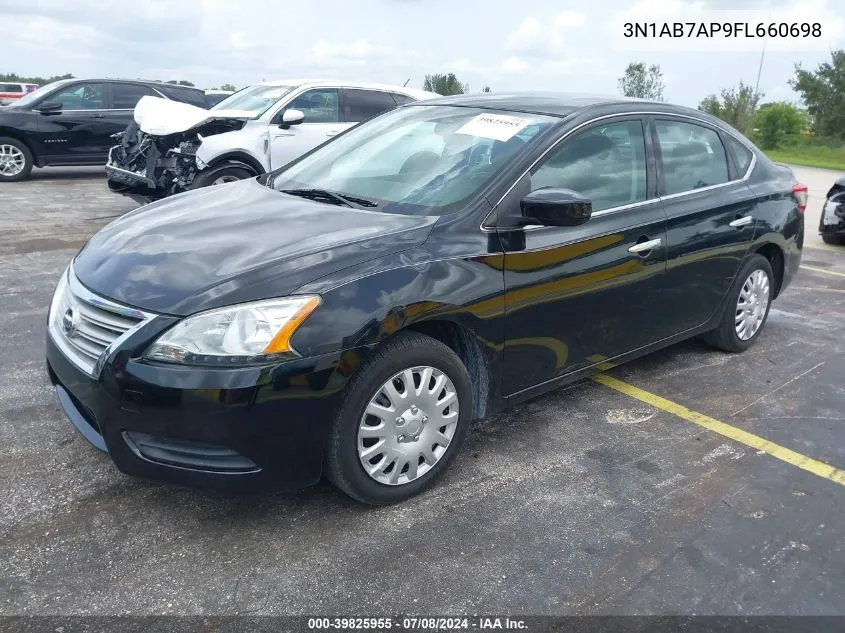 2015 Nissan Sentra Fe+ S/S/Sl/Sr/Sv VIN: 3N1AB7AP9FL660698 Lot: 39825955