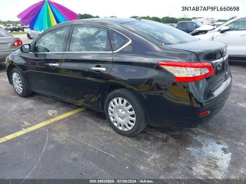 2015 Nissan Sentra Fe+ S/S/Sl/Sr/Sv VIN: 3N1AB7AP9FL660698 Lot: 39825955