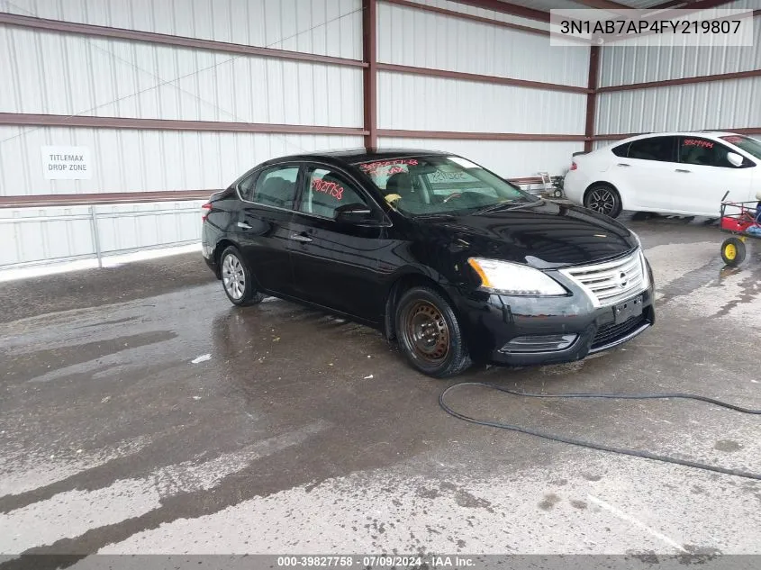 2015 Nissan Sentra Sv VIN: 3N1AB7AP4FY219807 Lot: 39827758