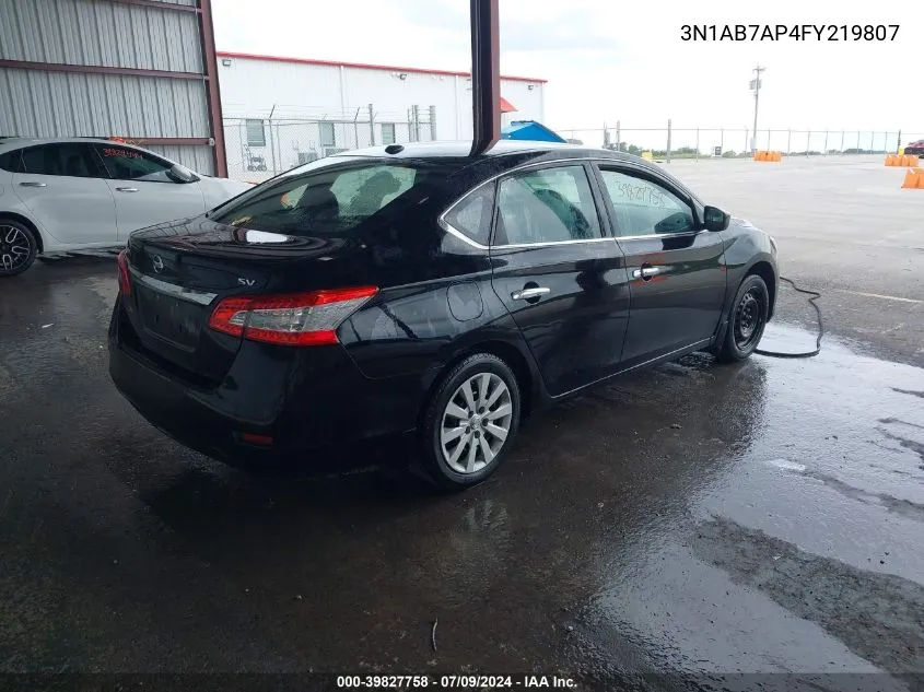 2015 Nissan Sentra Sv VIN: 3N1AB7AP4FY219807 Lot: 39827758