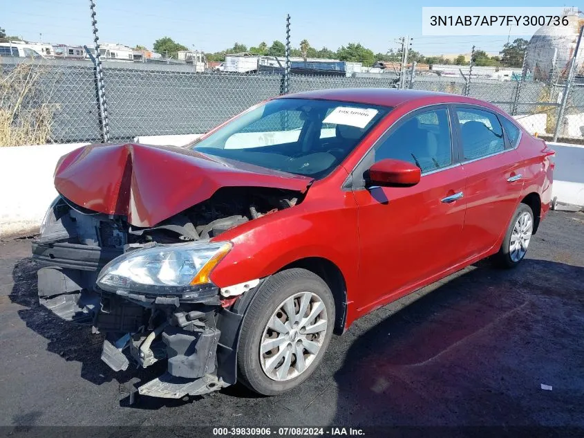 2015 Nissan Sentra Sv VIN: 3N1AB7AP7FY300736 Lot: 39830906