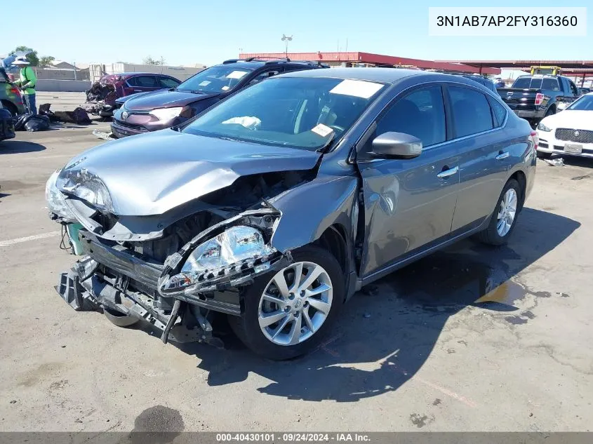 3N1AB7AP2FY316360 2015 Nissan Sentra Sv