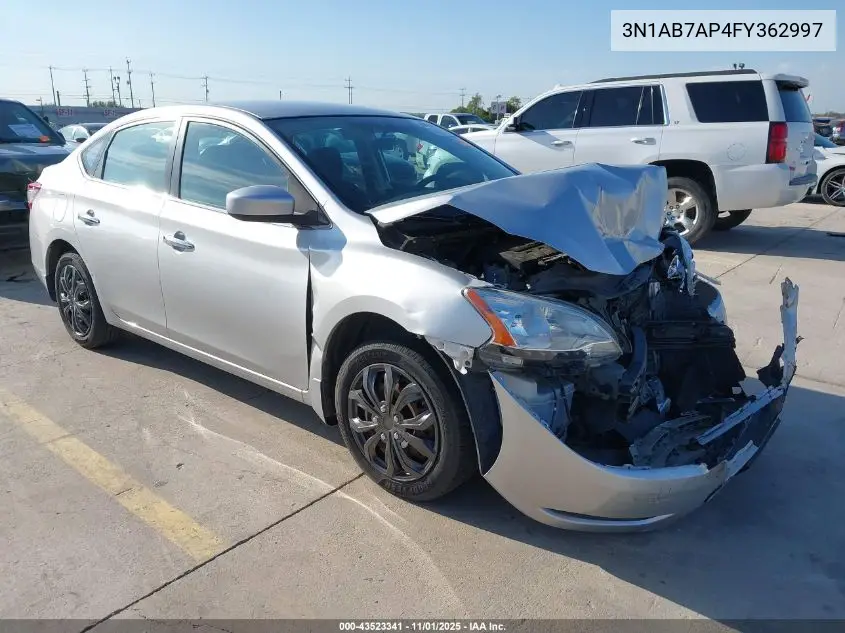 3N1AB7AP4FY362997 2015 Nissan Sentra S