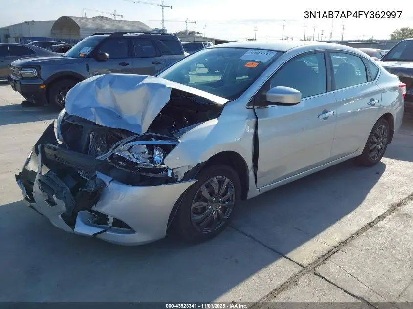 3N1AB7AP4FY362997 2015 Nissan Sentra S