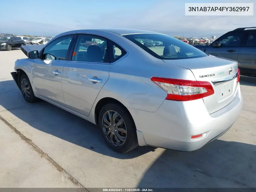 3N1AB7AP4FY362997 2015 Nissan Sentra S