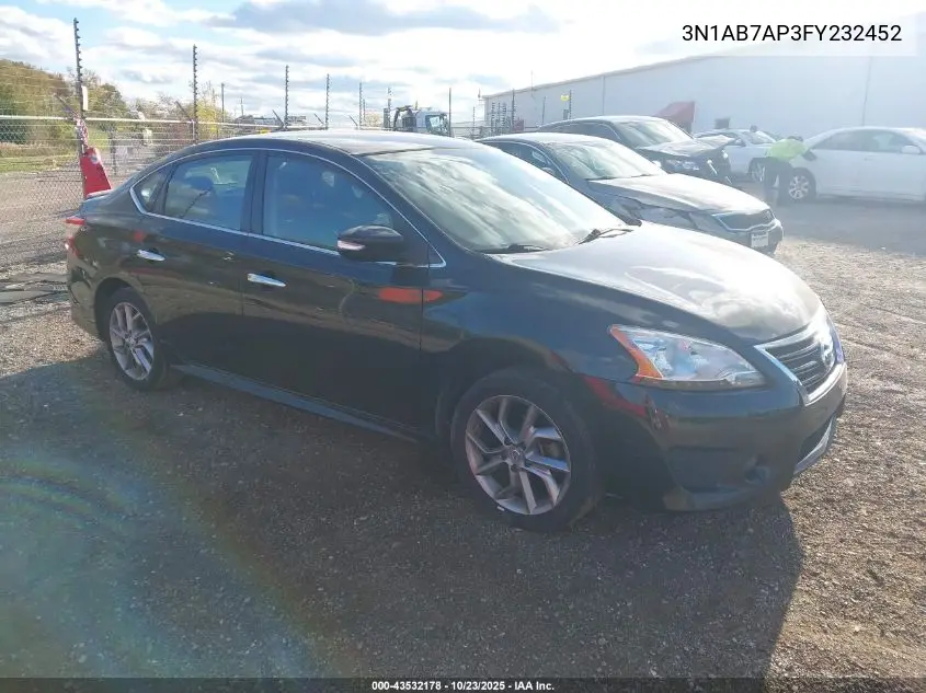 3N1AB7AP3FY232452 2015 Nissan Sentra Sr