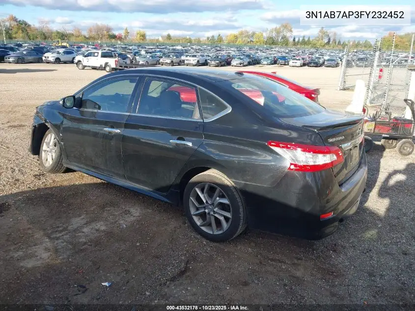 3N1AB7AP3FY232452 2015 Nissan Sentra Sr