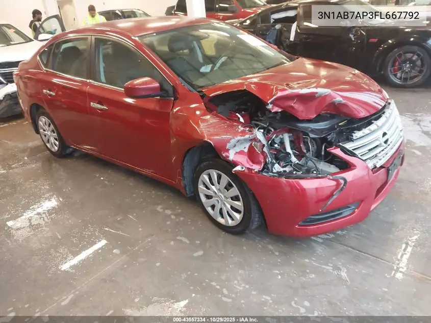 3N1AB7AP3FL667792 2015 Nissan Sentra Sv