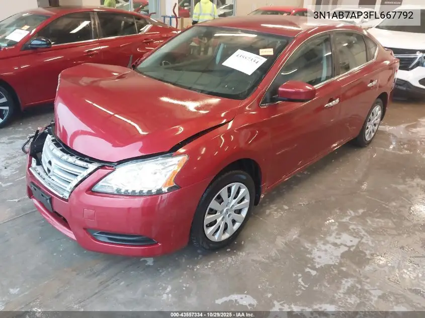 3N1AB7AP3FL667792 2015 Nissan Sentra Sv