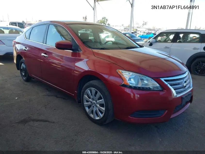 3N1AB7AP1FL664891 2015 Nissan Sentra Sv