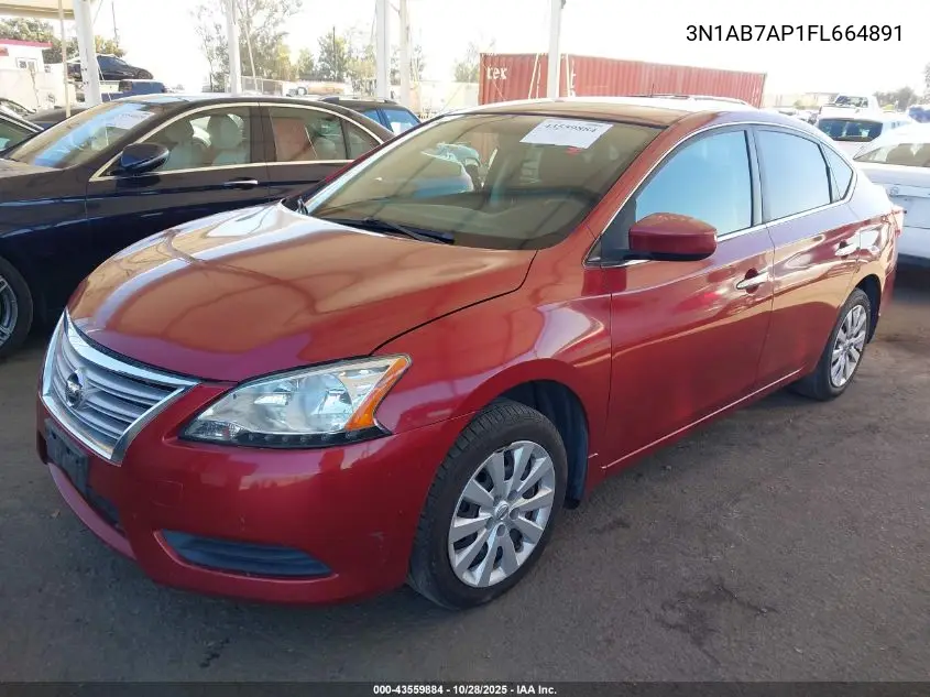 3N1AB7AP1FL664891 2015 Nissan Sentra Sv