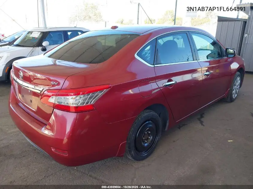 3N1AB7AP1FL664891 2015 Nissan Sentra Sv