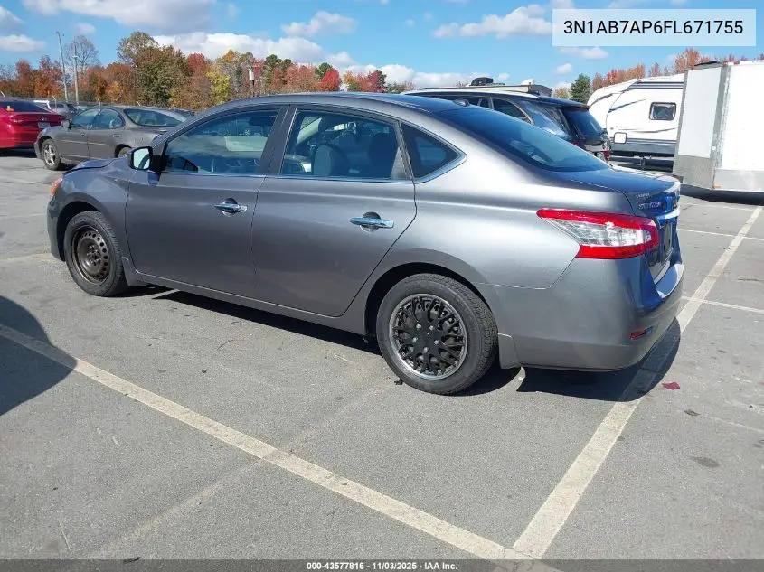3N1AB7AP6FL671755 2015 Nissan Sentra Sv