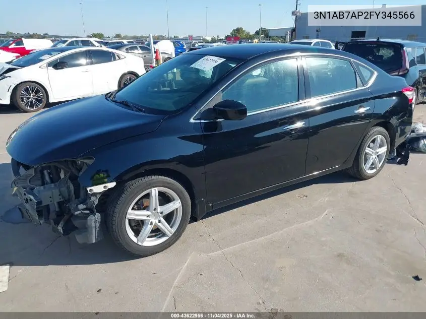 3N1AB7AP2FY345566 2015 Nissan Sentra S