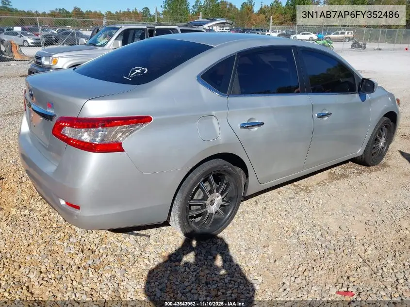 3N1AB7AP6FY352486 2015 Nissan Sentra S