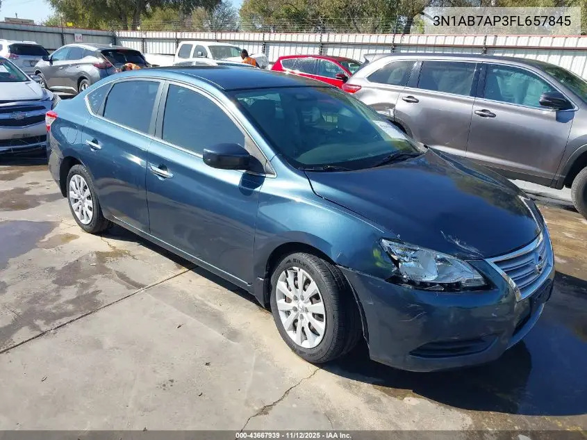 3N1AB7AP3FL657845 2015 Nissan Sentra Sv
