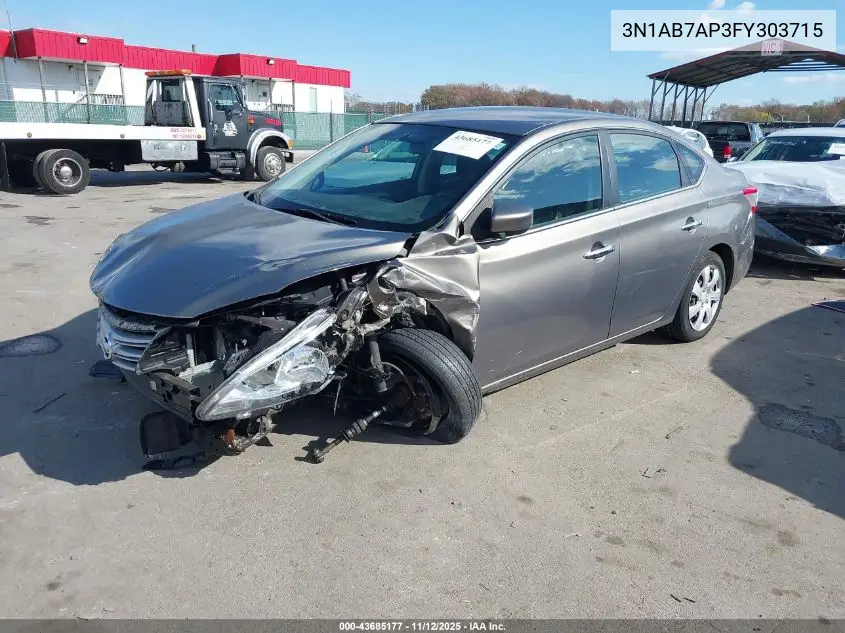 3N1AB7AP3FY303715 2015 Nissan Sentra Sv