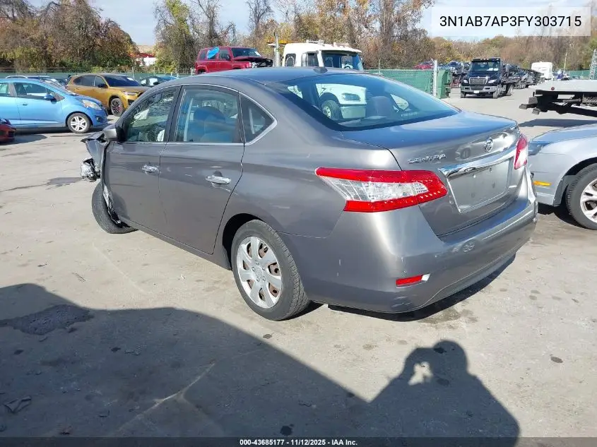 3N1AB7AP3FY303715 2015 Nissan Sentra Sv