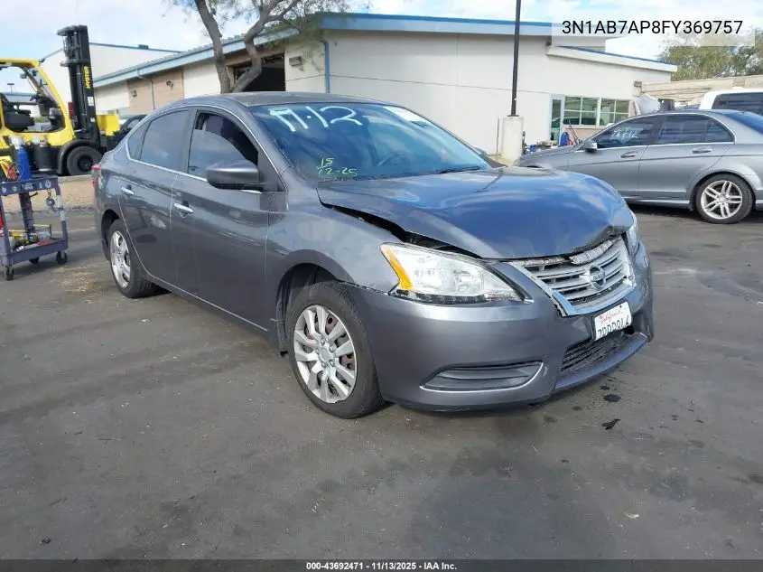 3N1AB7AP8FY369757 2015 Nissan Sentra S