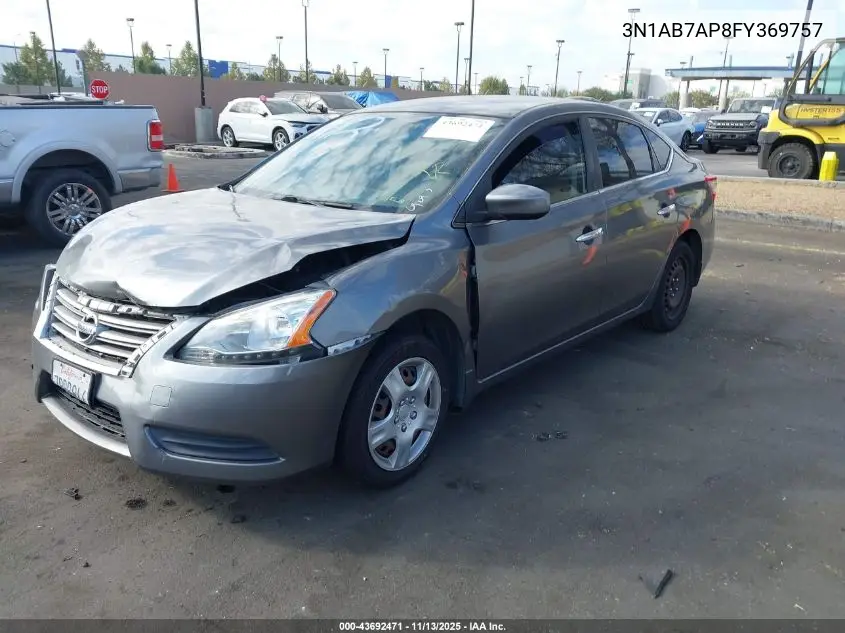 3N1AB7AP8FY369757 2015 Nissan Sentra S