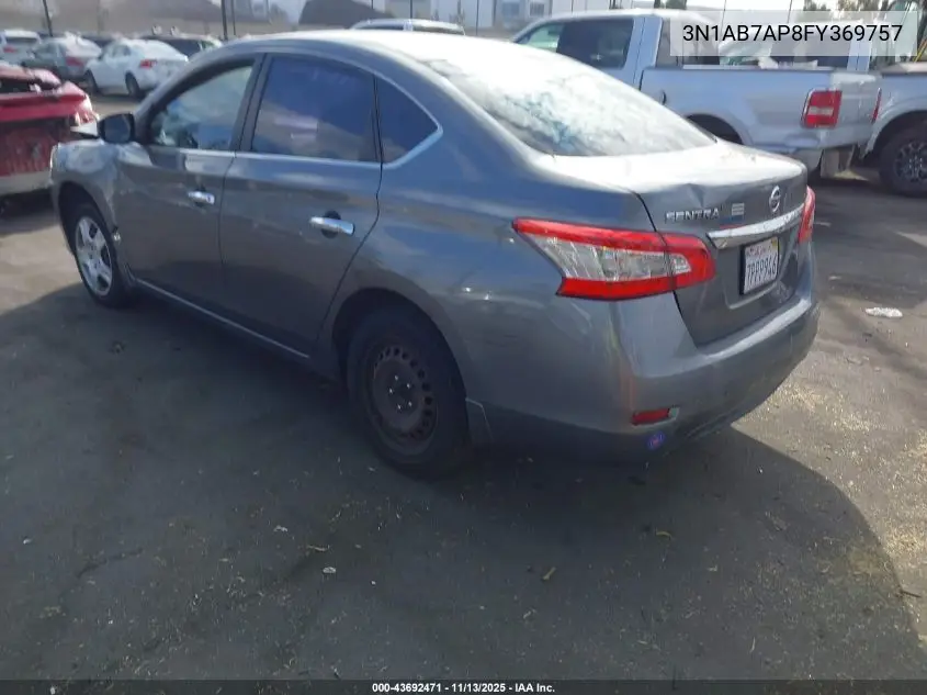 3N1AB7AP8FY369757 2015 Nissan Sentra S