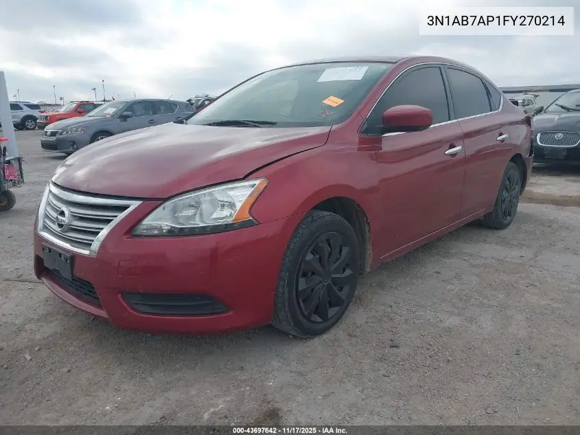 3N1AB7AP1FY270214 2015 Nissan Sentra Fe+ S/S/Sl/Sr/Sv