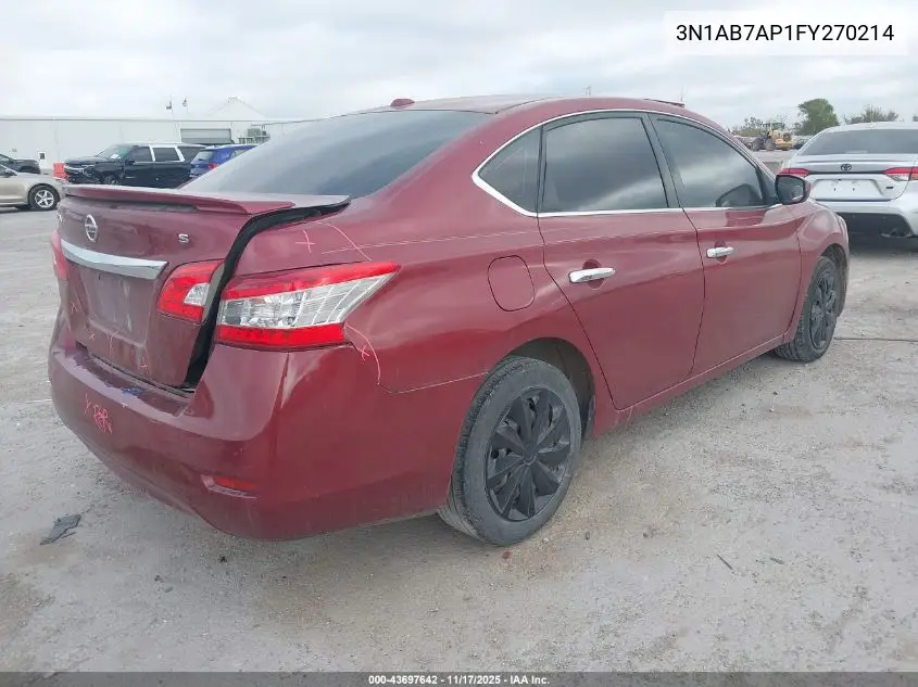 3N1AB7AP1FY270214 2015 Nissan Sentra Fe+ S/S/Sl/Sr/Sv