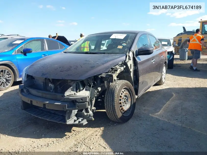3N1AB7AP3FL674189 2015 Nissan Sentra Sv