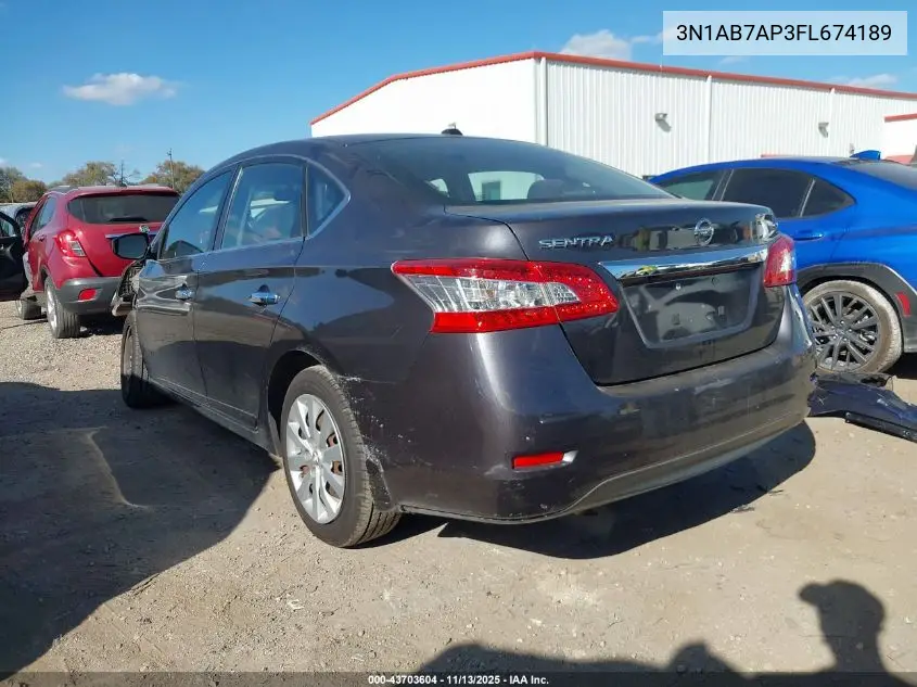 3N1AB7AP3FL674189 2015 Nissan Sentra Sv