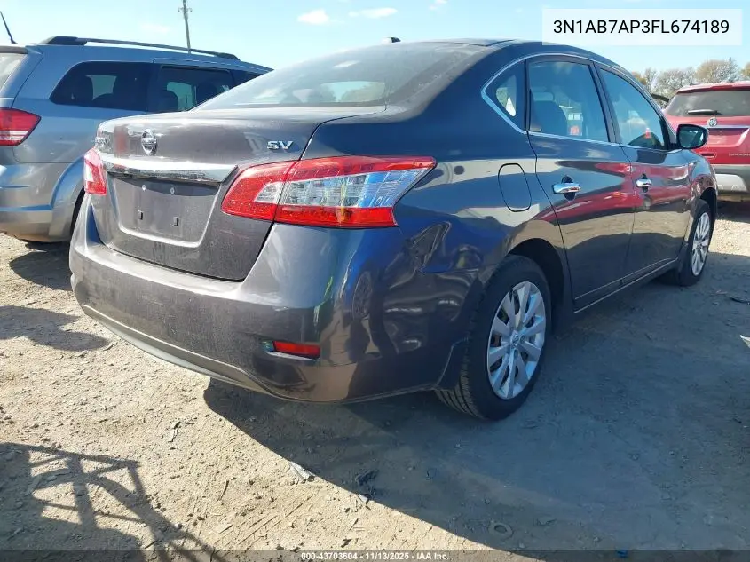 3N1AB7AP3FL674189 2015 Nissan Sentra Sv