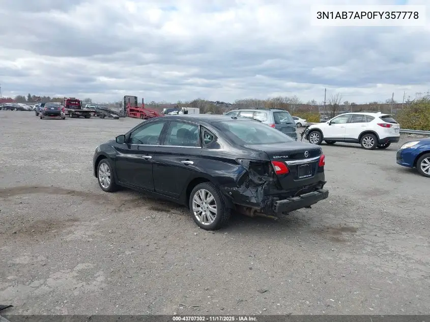 3N1AB7AP0FY357778 2015 Nissan Sentra Sl