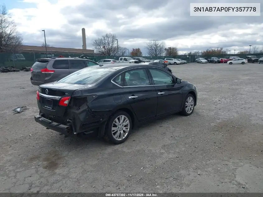 3N1AB7AP0FY357778 2015 Nissan Sentra Sl