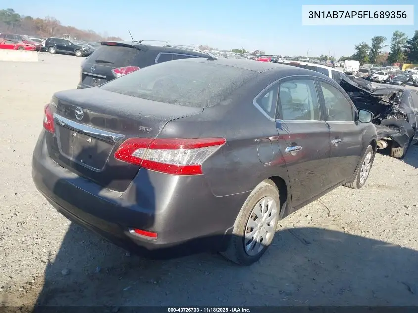 3N1AB7AP5FL689356 2015 Nissan Sentra Sv