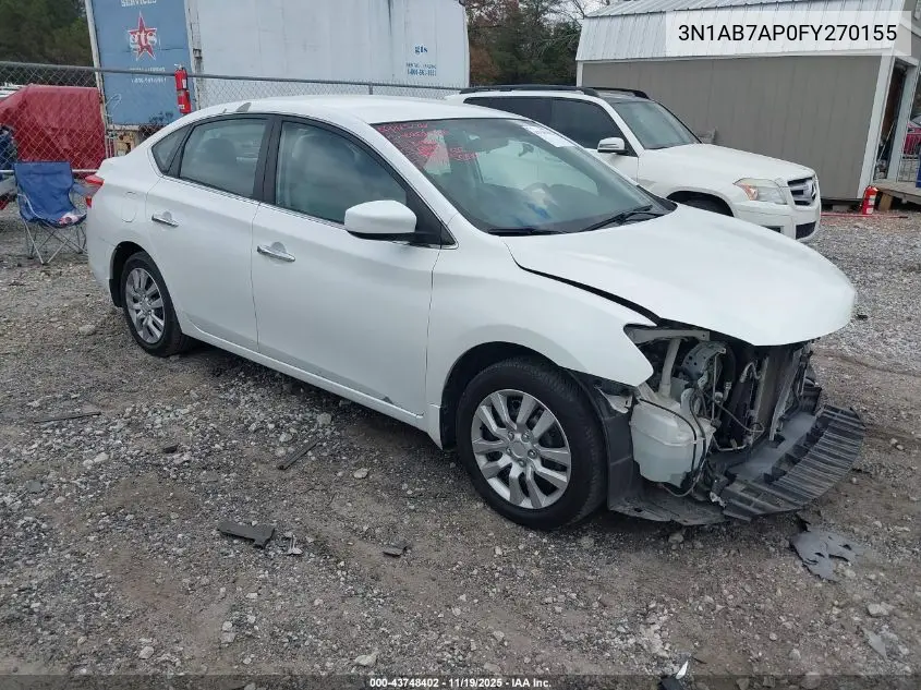 3N1AB7AP0FY270155 2015 Nissan Sentra Sv