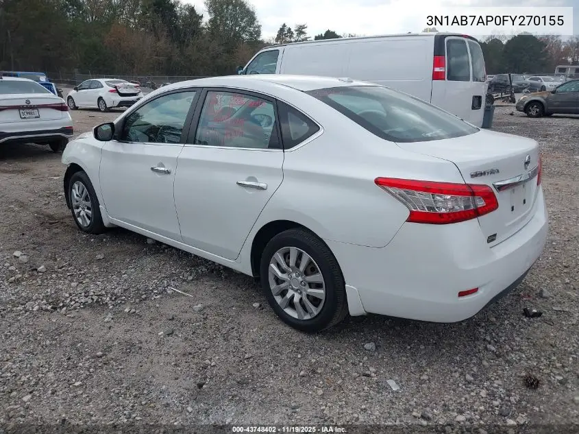 3N1AB7AP0FY270155 2015 Nissan Sentra Sv