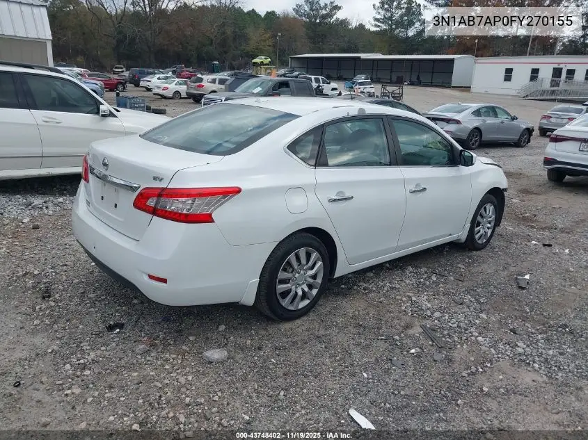 3N1AB7AP0FY270155 2015 Nissan Sentra Sv