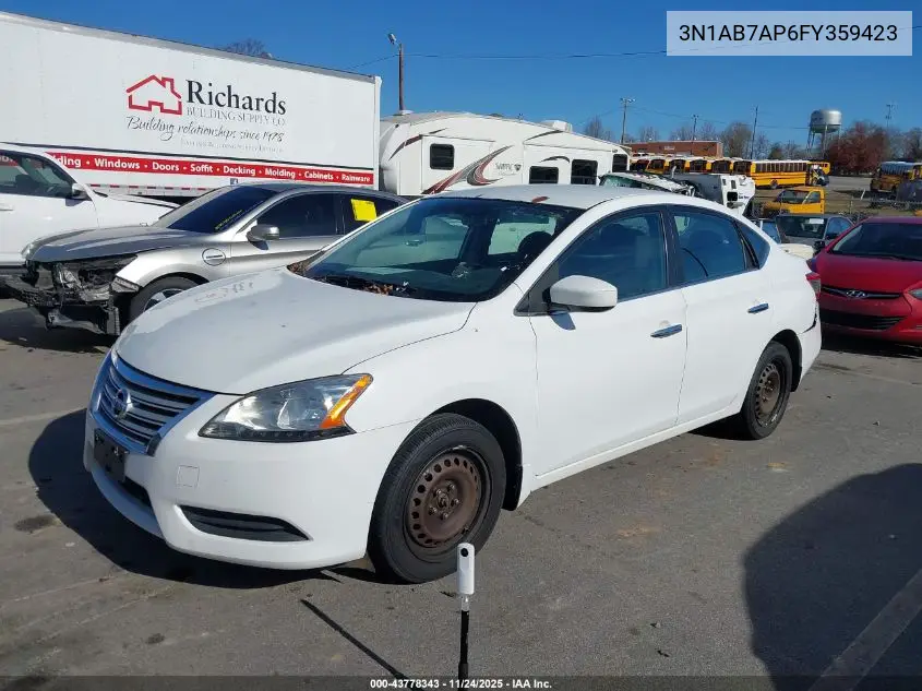 3N1AB7AP6FY359423 2015 Nissan Sentra Sv