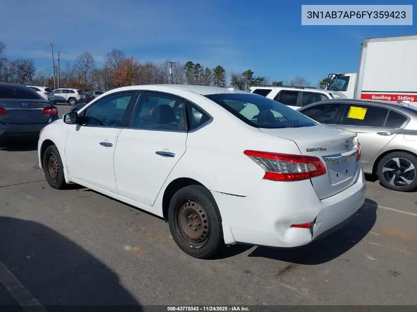 3N1AB7AP6FY359423 2015 Nissan Sentra Sv