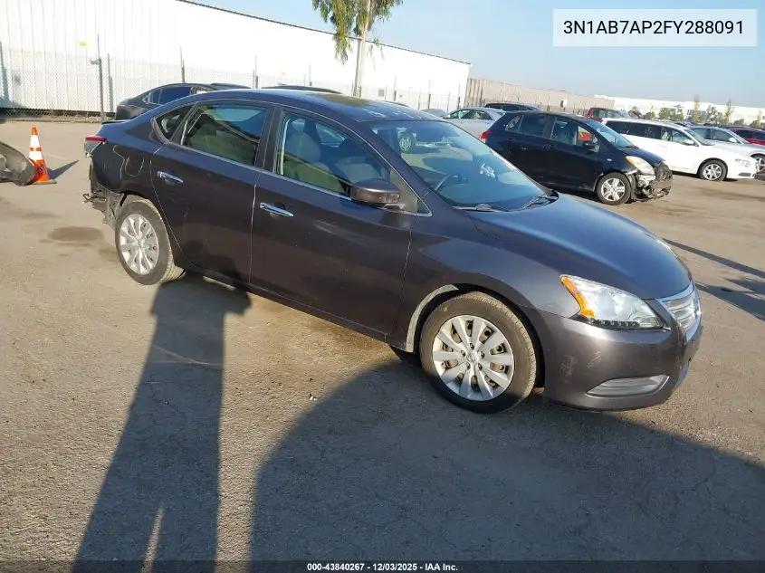 3N1AB7AP2FY288091 2015 Nissan Sentra Sv