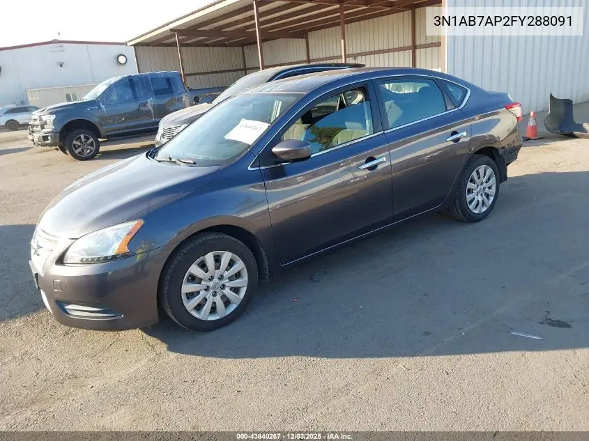 3N1AB7AP2FY288091 2015 Nissan Sentra Sv