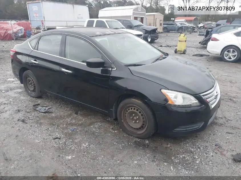3N1AB7APXFY307809 2015 Nissan Sentra Sv
