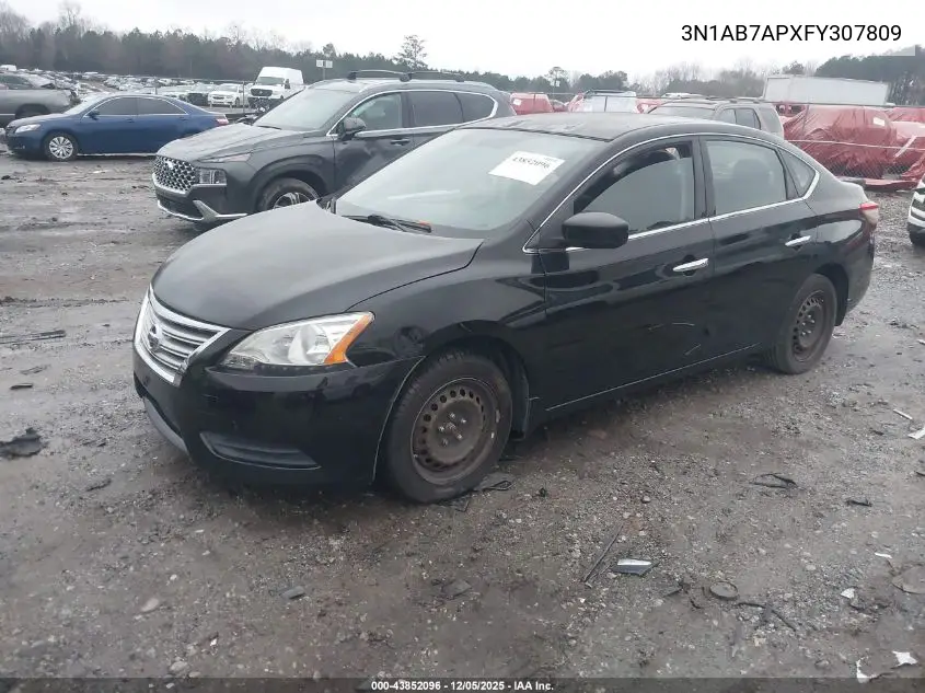 3N1AB7APXFY307809 2015 Nissan Sentra Sv