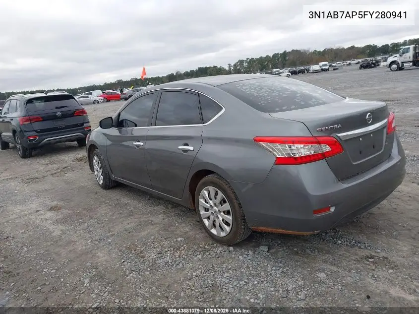 3N1AB7AP5FY280941 2015 Nissan Sentra S