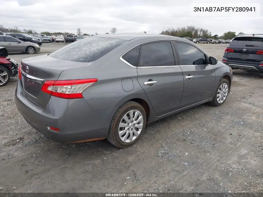 3N1AB7AP5FY280941 2015 Nissan Sentra S
