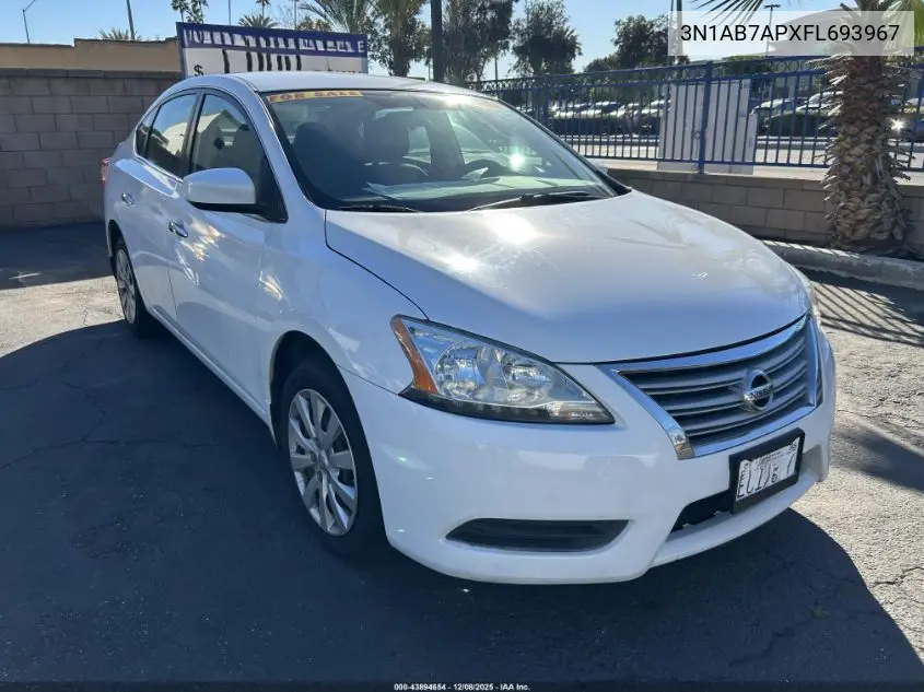 3N1AB7APXFL693967 2015 Nissan Sentra Sv
